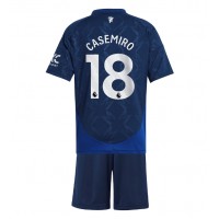 Camiseta Manchester United Casemiro #18 Segunda Equipación Replica 2024-25 para niños mangas cortas (+ Pantalones cortos)